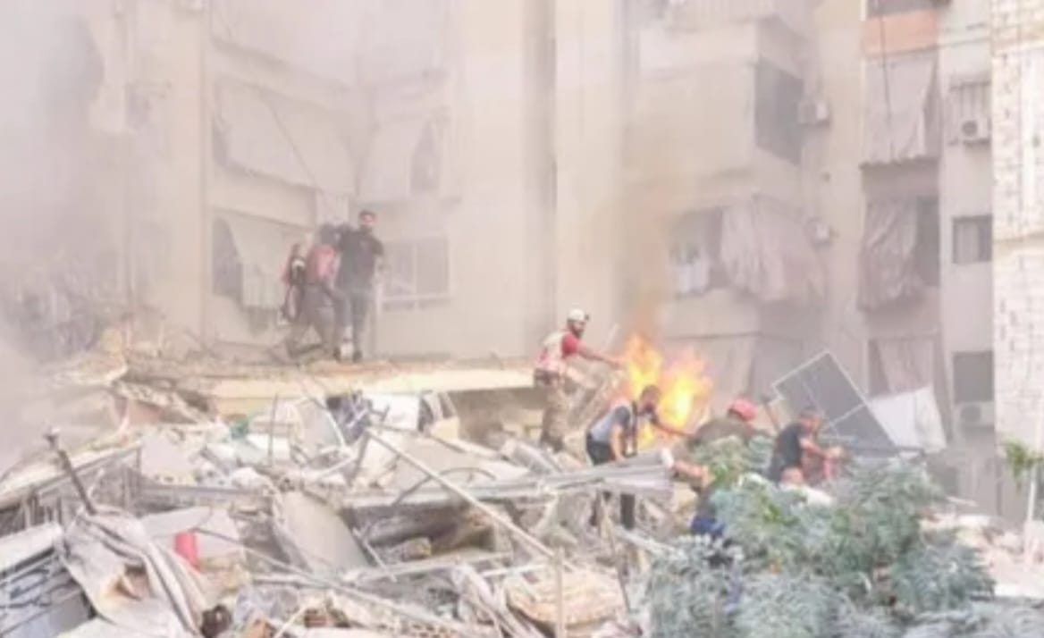 צה"ל תקף בביירות. צילום: רשתות תקשורת ערביות