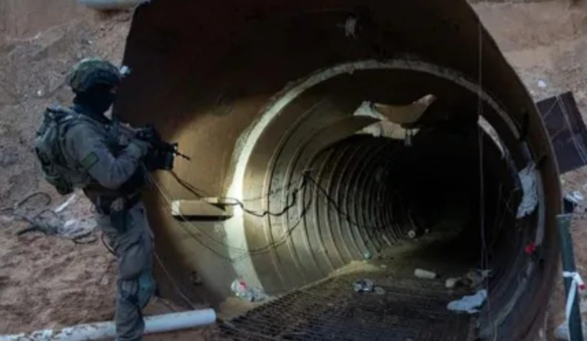 מנהרת טרור של מחבלי חמאס. צילום: דובר צה"ל