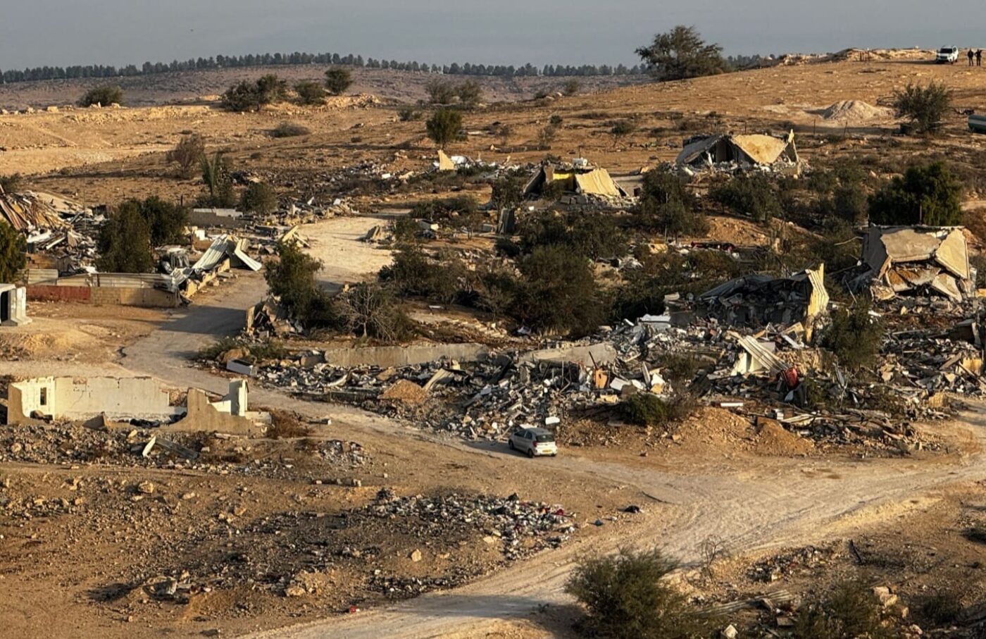 השטח ההרוס בכפר אום אל חיראן. צילום: יח"צ